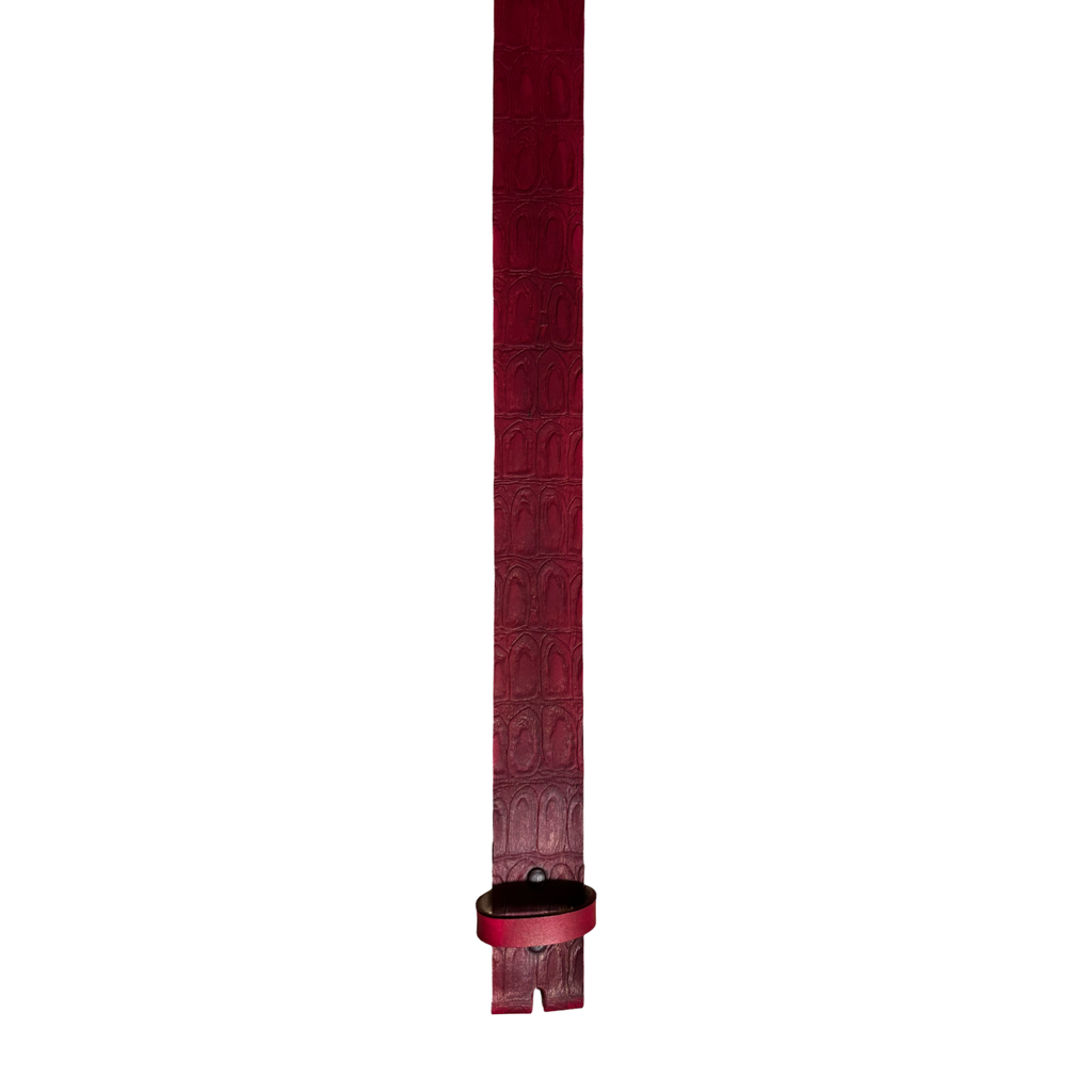 Croc Embossed Leather Belt