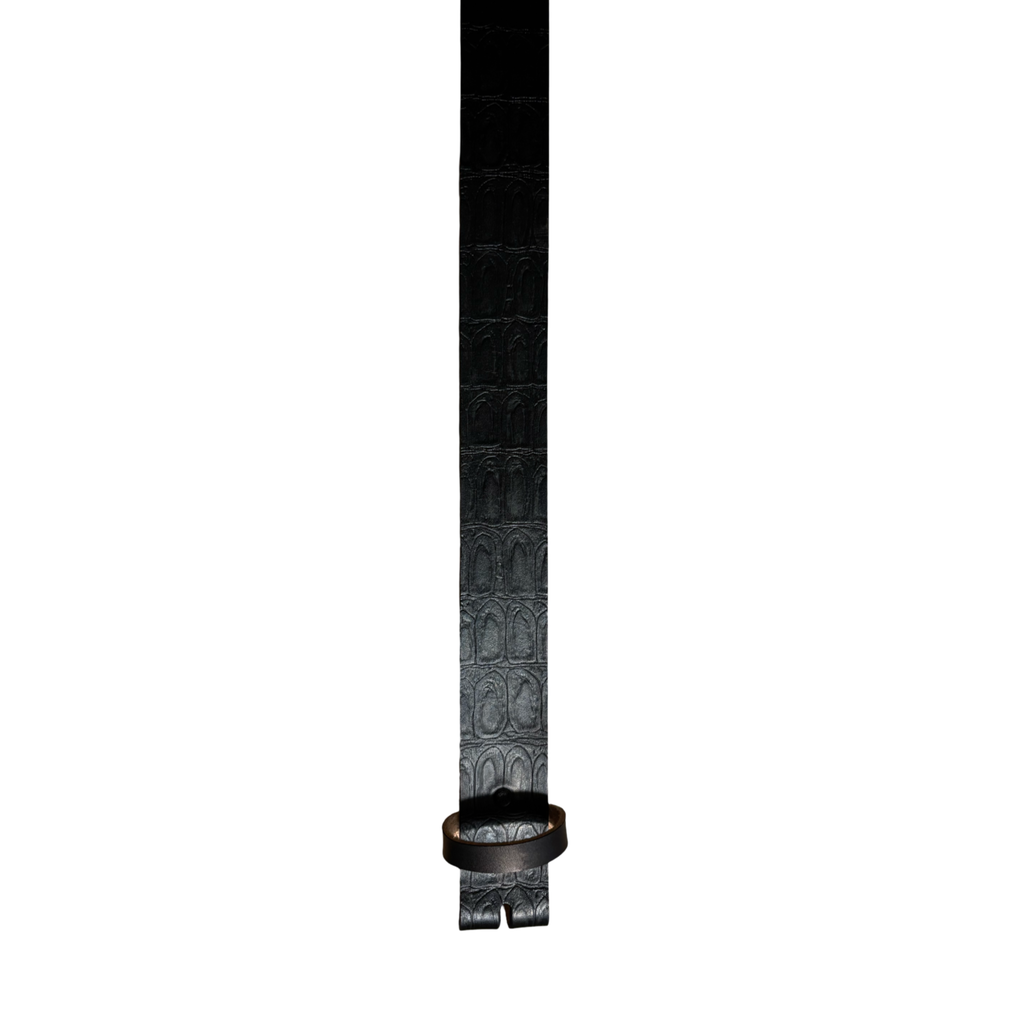 Croc Embossed Leather Belt